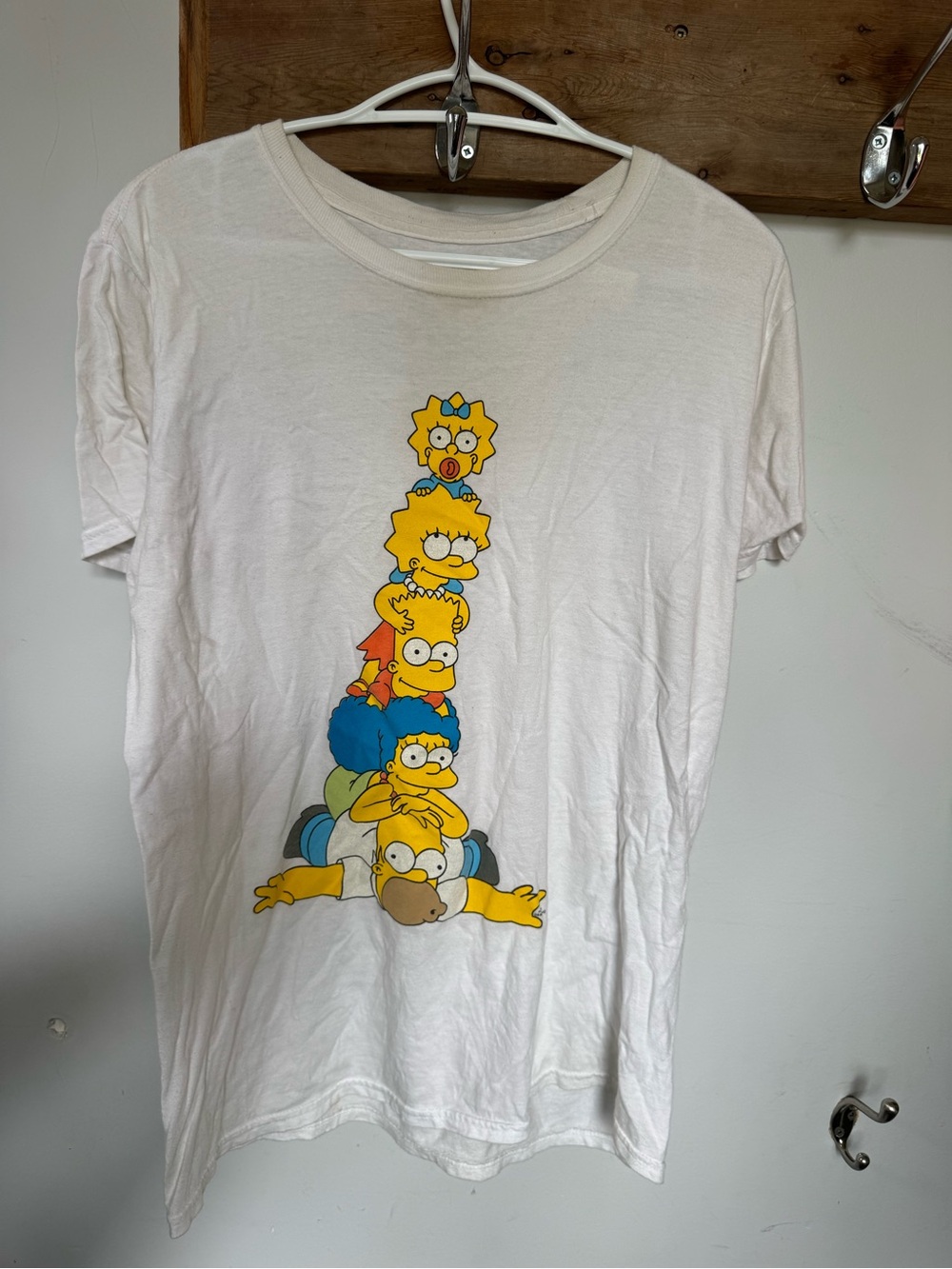 White Simpsons Family Stack Graphic Tee
